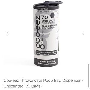 Goo-eez Throwaways Poop Bag Dispenser -
Black (70 Bags in each ) Lot of 6